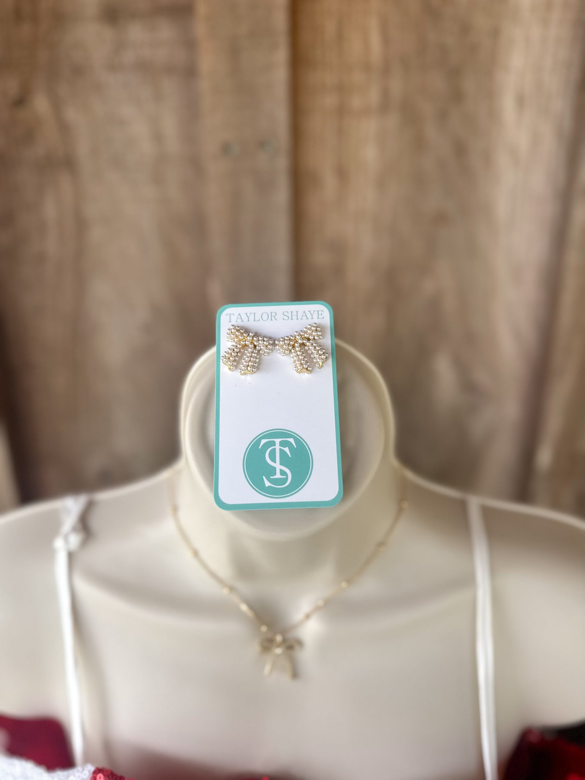 Taylor Shaye Pearl Bow Stud Earrings Taylor Shaye Designs