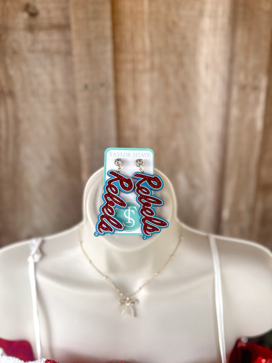 Taylor Shaye Ole Miss Rebels Drop Earrings Taylor Shaye Designs