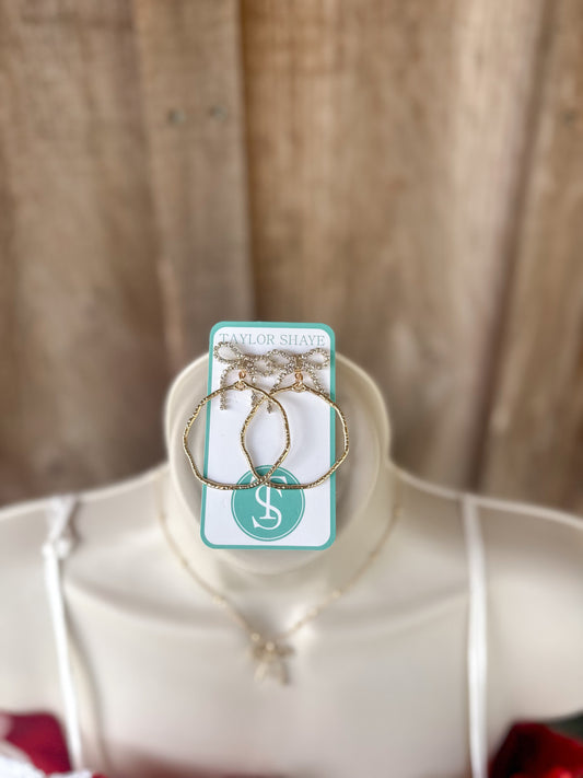 Taylor Shaye Nina Diamond Bow Gold Round Hoop Earrings Taylor Shaye Designs