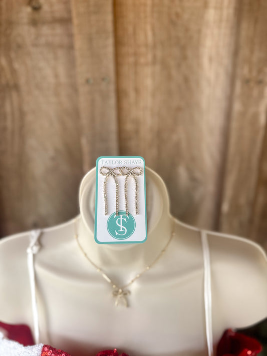 Taylor Shaye Lina Diamond Bow Drop Earrings Taylor Shaye Designs