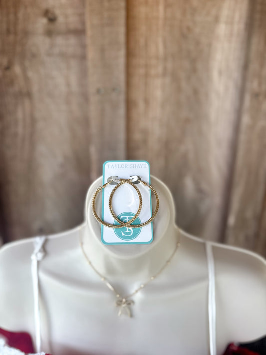Taylor Shaye Marjorie CZ Diamond Gold Hoops Taylor Shaye Designs