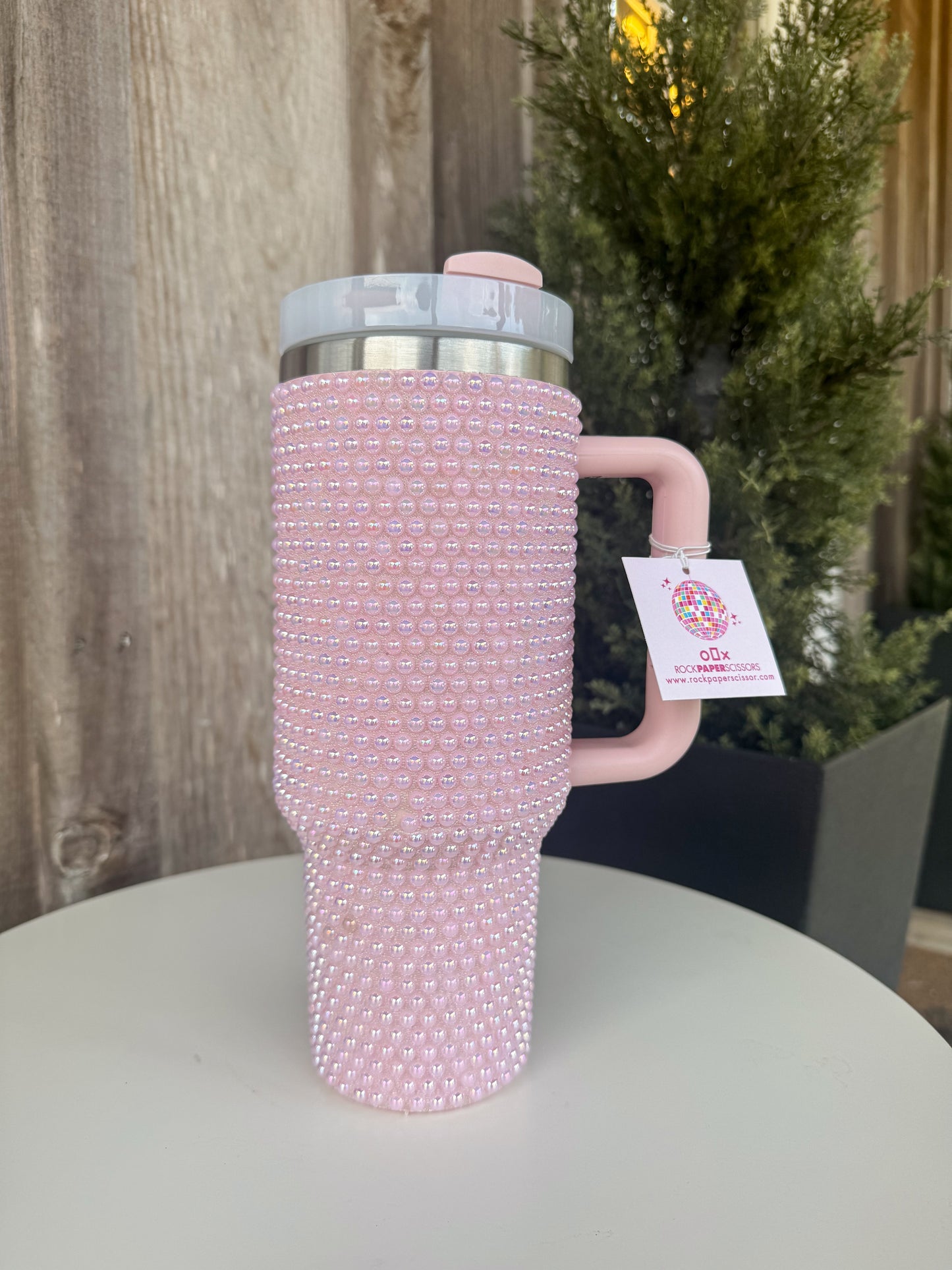 Rock Paper Scissors  Pink Pearl 40oz Tumbler Rock Paper Scissors