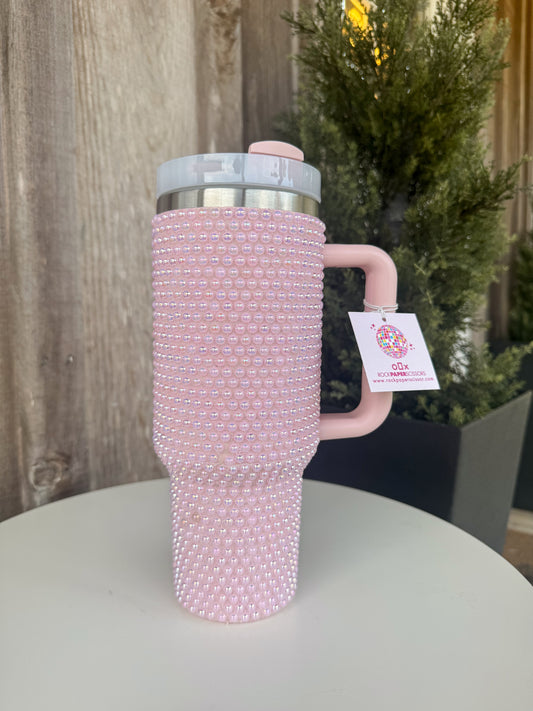 Rock Paper Scissors  Pink Pearl 40oz Tumbler Rock Paper Scissors