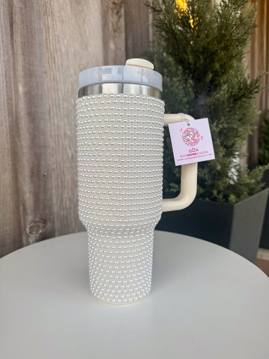 Rock Paper Scissors Cream Pearl 40oz Tumbler Rock Paper Scissors