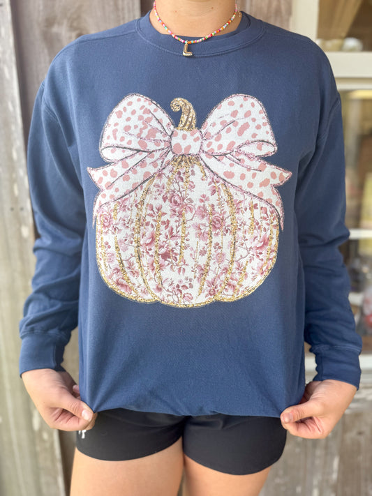Vintage Pink Pumpkin Sweatshirt SOUTHERN SUNDROP BOUTIQUE
