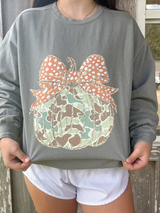 Camo Pumpkin Fall Sweatshirt SOUTHERN SUNDROP BOUTIQUE