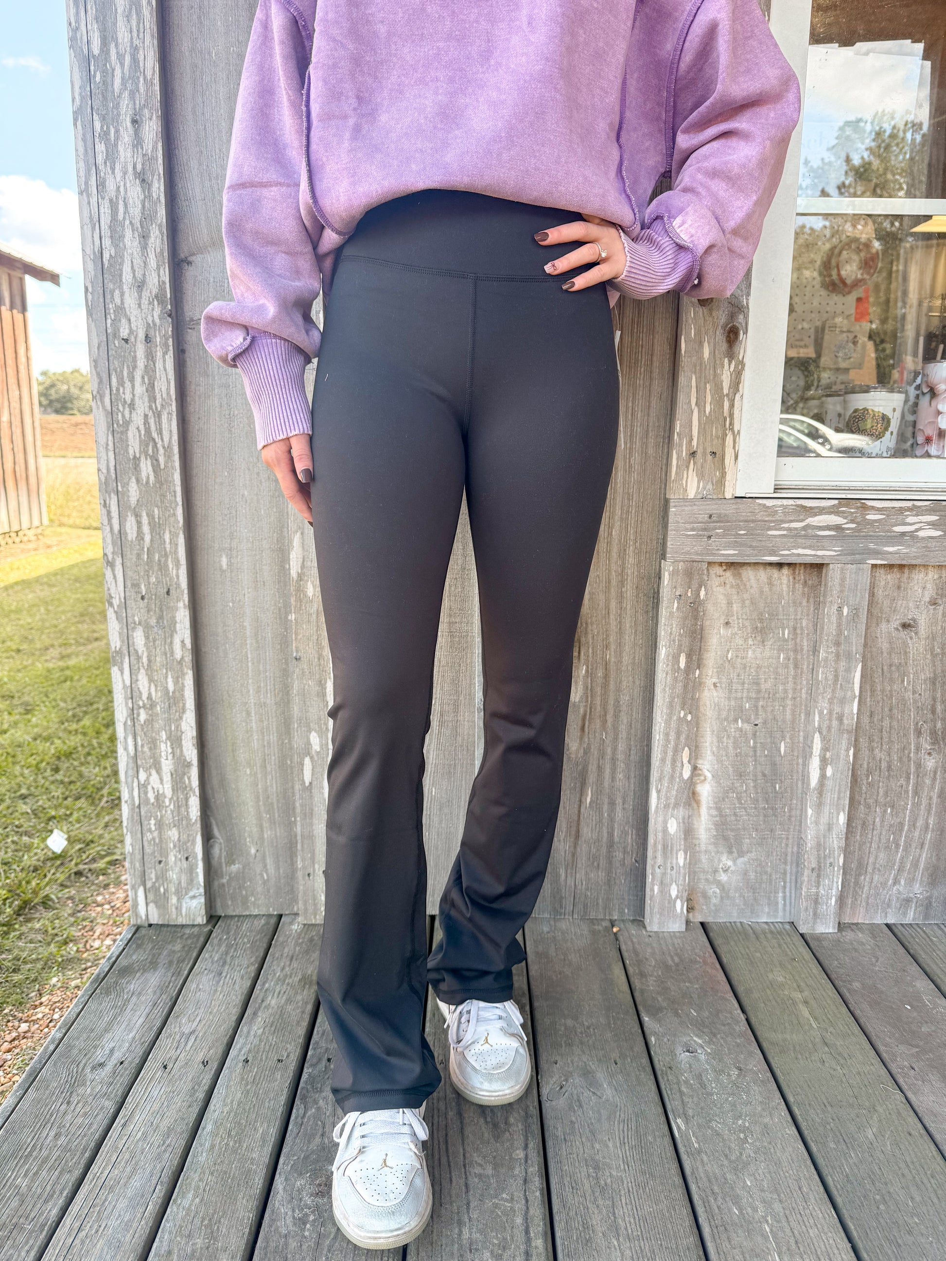 Zenana Plus Buttery Soft Flare Leg High Waist Yoga Pants zenana