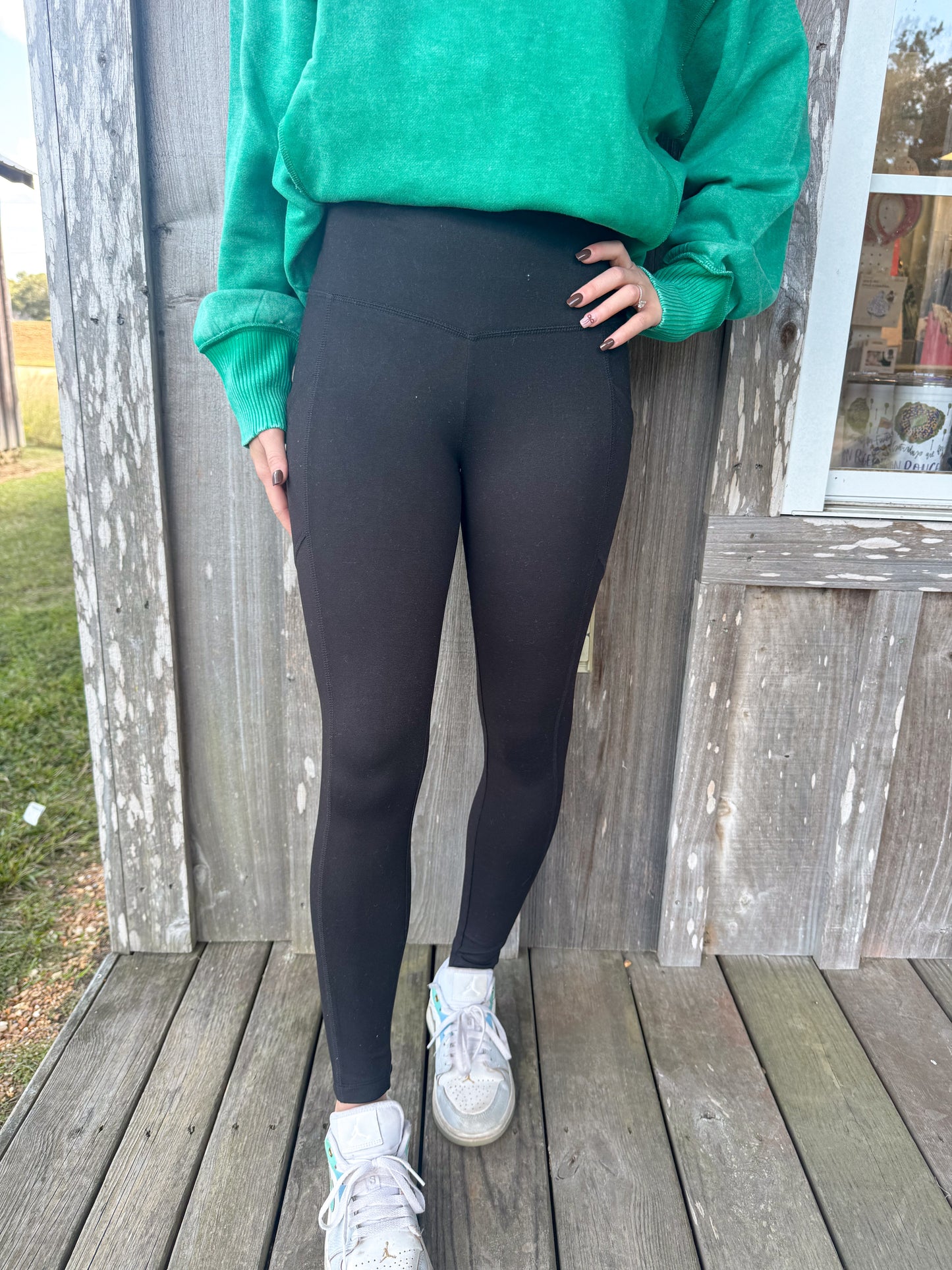 Zenana Black Brushed Microfiber Full Length Leggings zenana