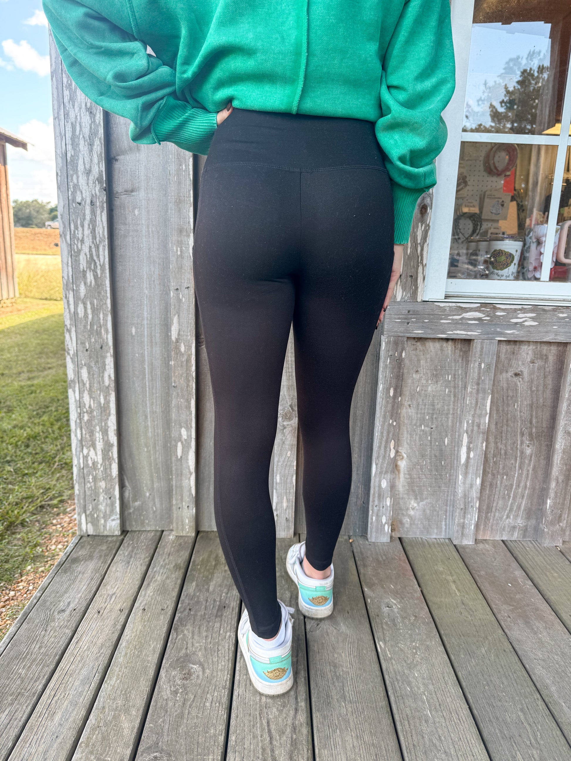 Zenana Black Brushed Microfiber Full Length Leggings zenana