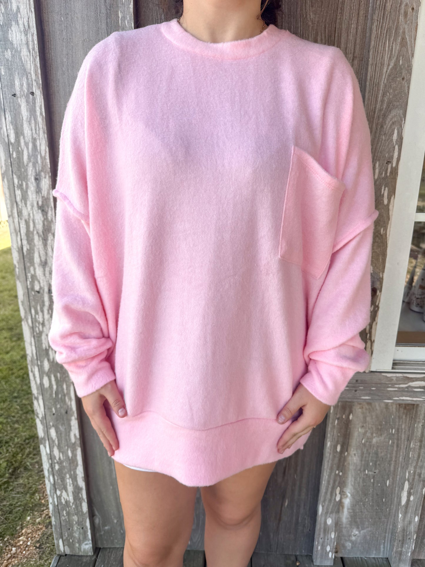 ZENANA PLUS Brushed Meglange Drop Shoulder Sweater Top zenana