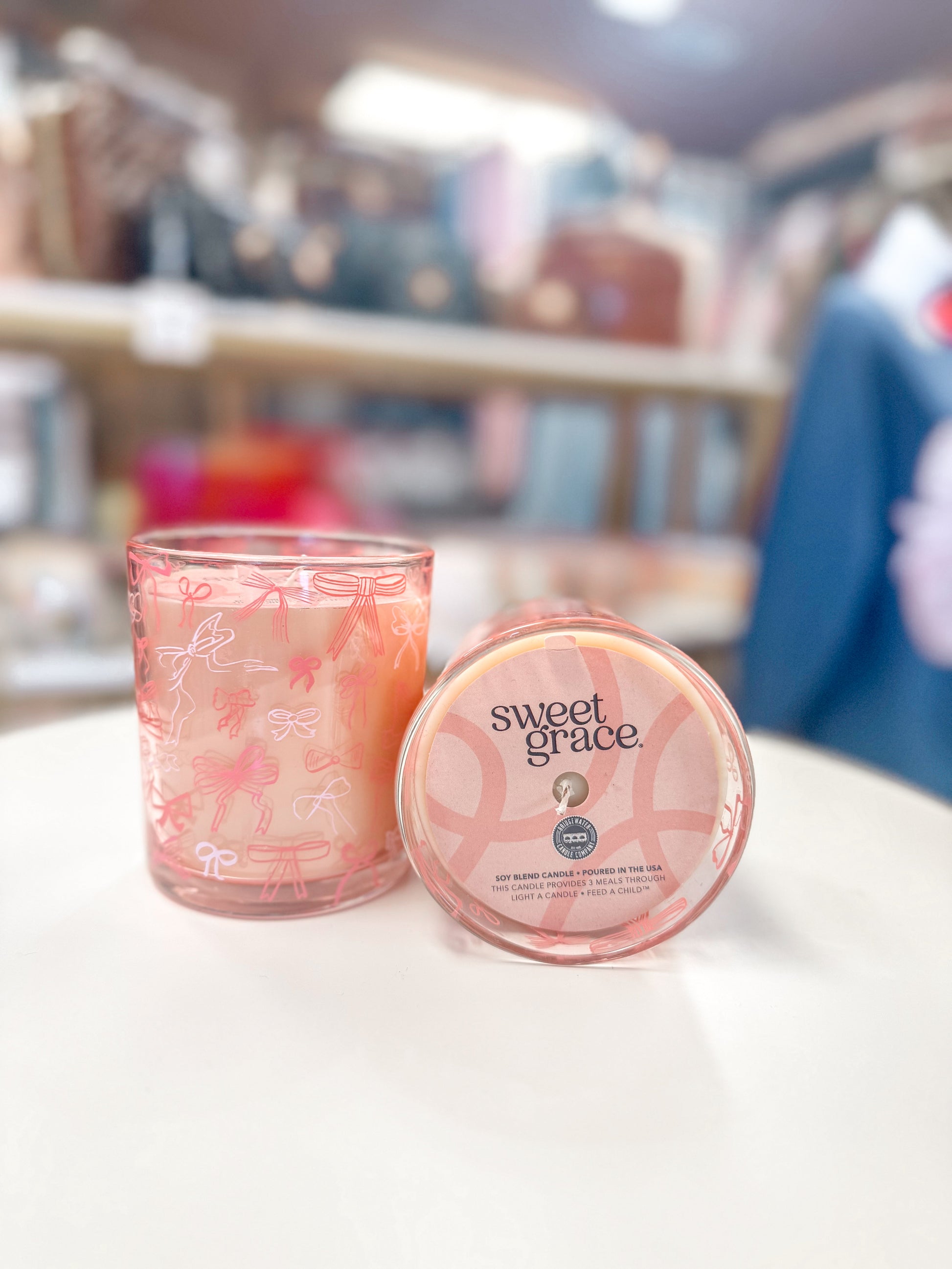 Sweet Grace Pink Bow Candle BRIDGEWATER CANDLE CO.