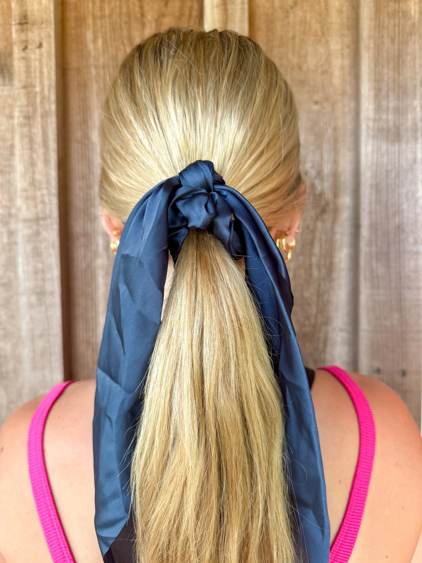 NEW SOLID COLOR KNOTTED RIBBON HAIR TIE SCRUNCHIES ACCITY