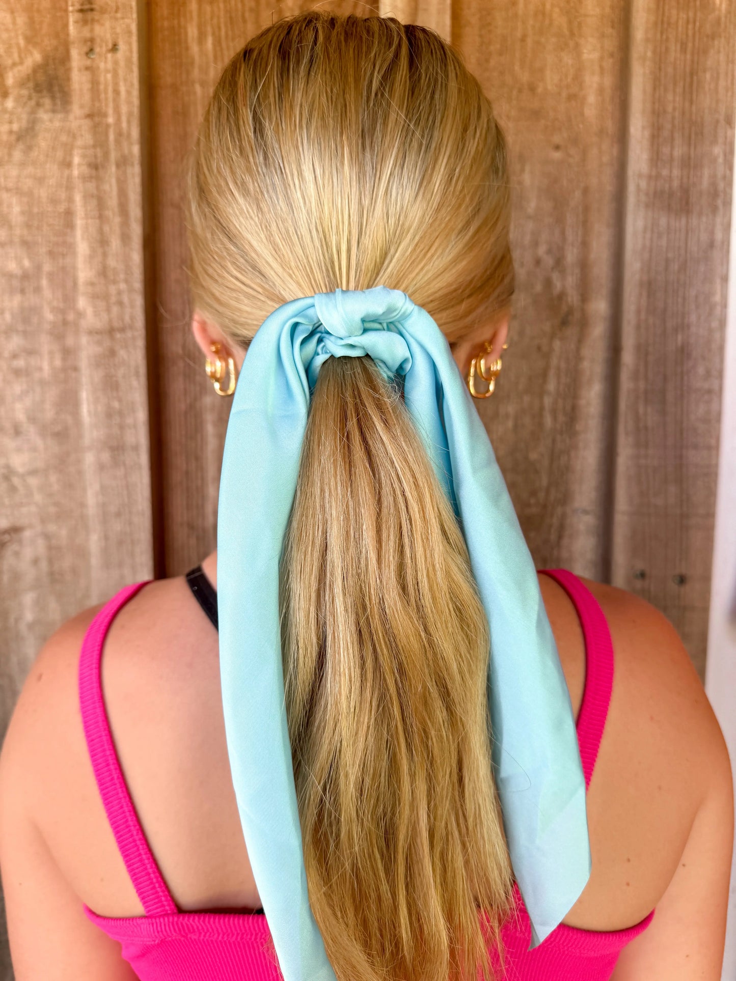 NEW SOLID COLOR KNOTTED RIBBON HAIR TIE SCRUNCHIES ACCITY