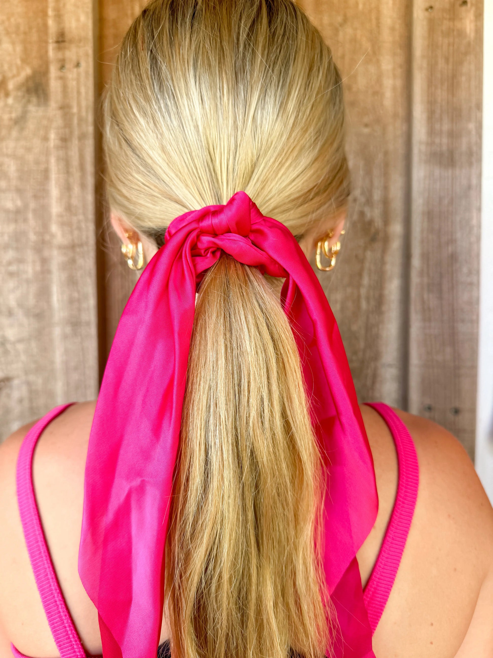 NEW SOLID COLOR KNOTTED RIBBON HAIR TIE SCRUNCHIES ACCITY