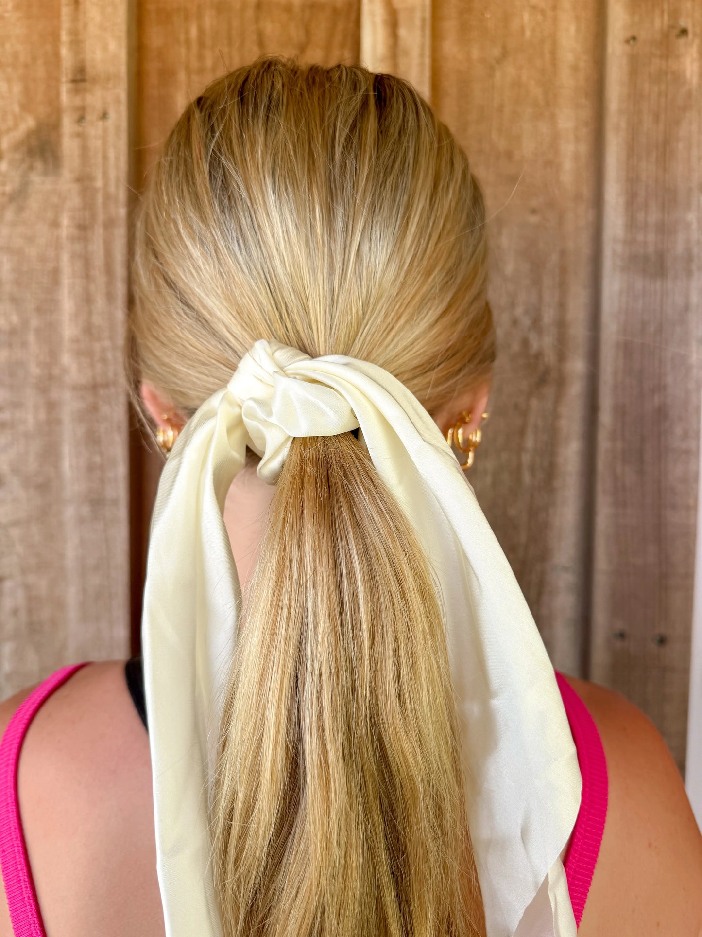 NEW SOLID COLOR KNOTTED RIBBON HAIR TIE SCRUNCHIES ACCITY