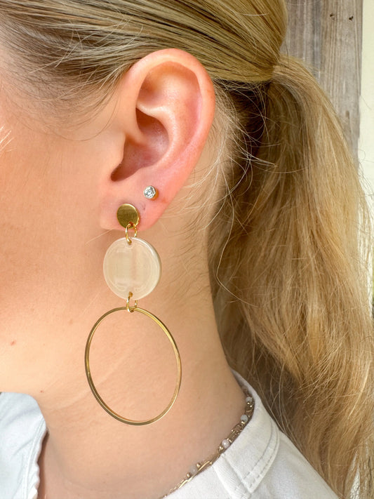 18k Gold Plated Lightweight Acrylic Hoop Earrings Spiffy & Splendid