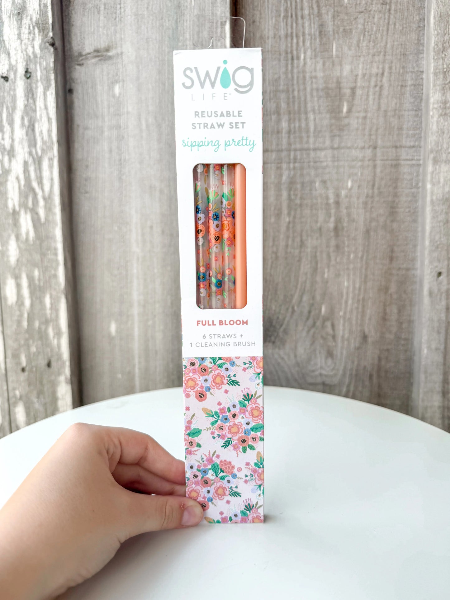 Full Bloom + Coral Reusable Straw Set Swig Life