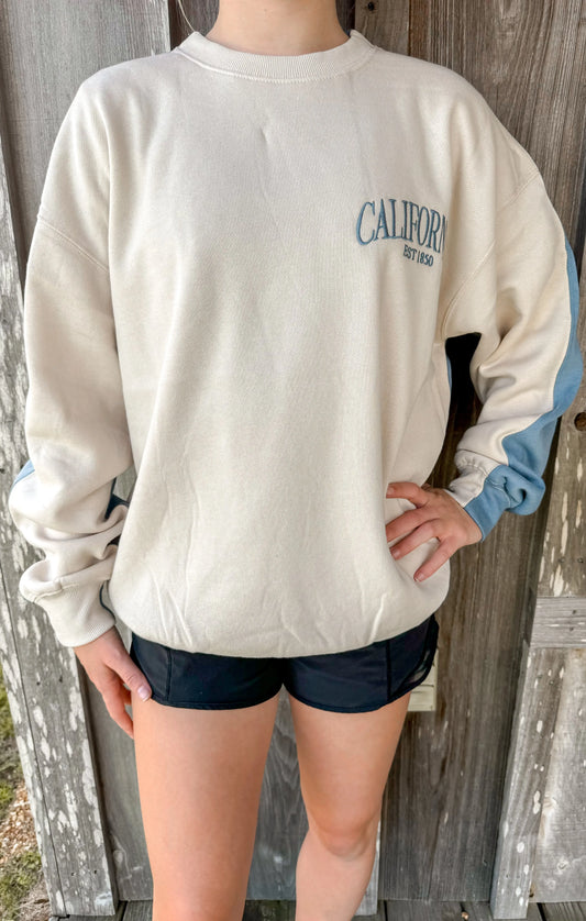 REFLEX FLEECE OVERSIZED COLOR BLOCK SWEATSHIRT WITH EMBROIDERY REFLEX