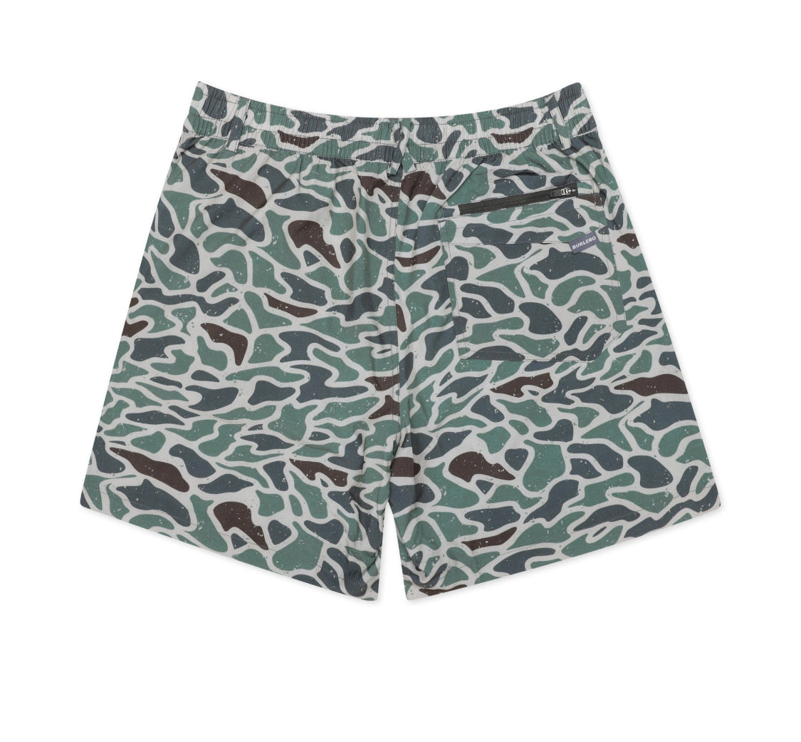 Burlebo Everyday Shorts- RETRO DUCK CAMO - GREY POCKET 7" BURLEBO