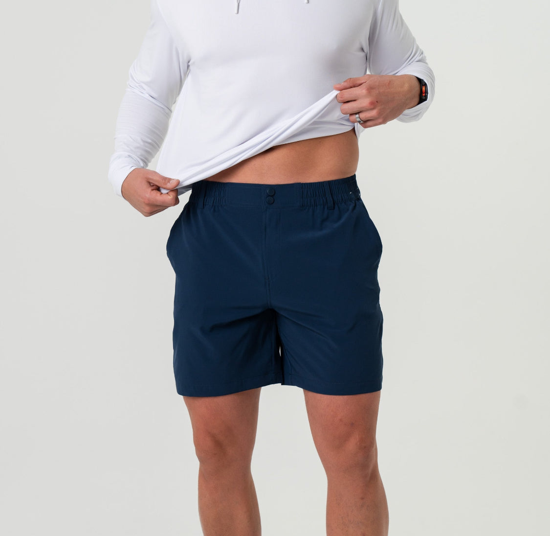 Burlebo Everyday Shorts- DEEP WATER NAVY - MAYAN POCKET 7" BURLEBO