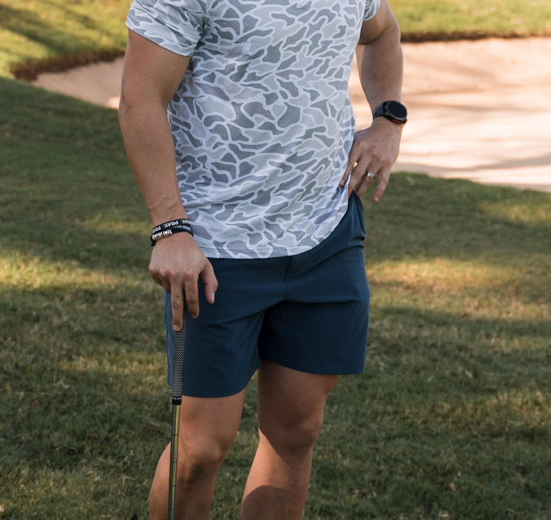 Burlebo Everyday Shorts- DEEP WATER NAVY - MAYAN POCKET 7" BURLEBO