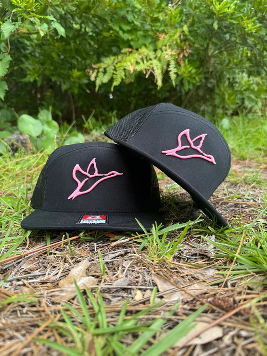 Combat Waterfowl 7 Panel Black Pink Icon Hat Combat Waterfowl