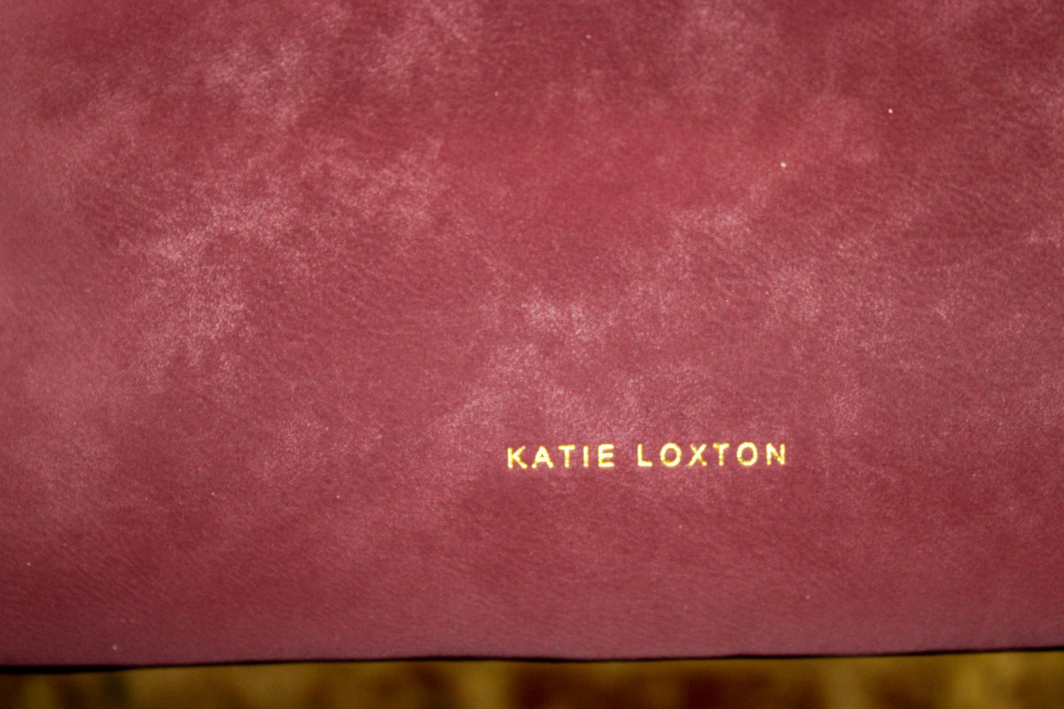 Katie Loxton Orin Twist Lock Suedette Small Shoulder Bag In Cherry KATIE LOXTON