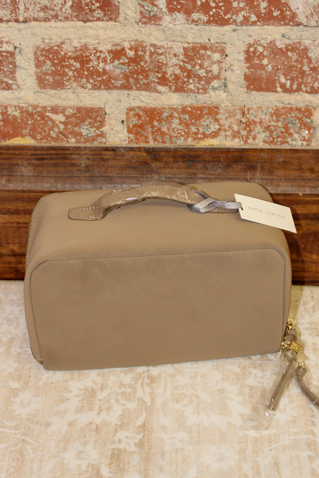 Katie Loxton Taupe Soho Suedette Large Makeup & Wash Bag KATIE LOXTON