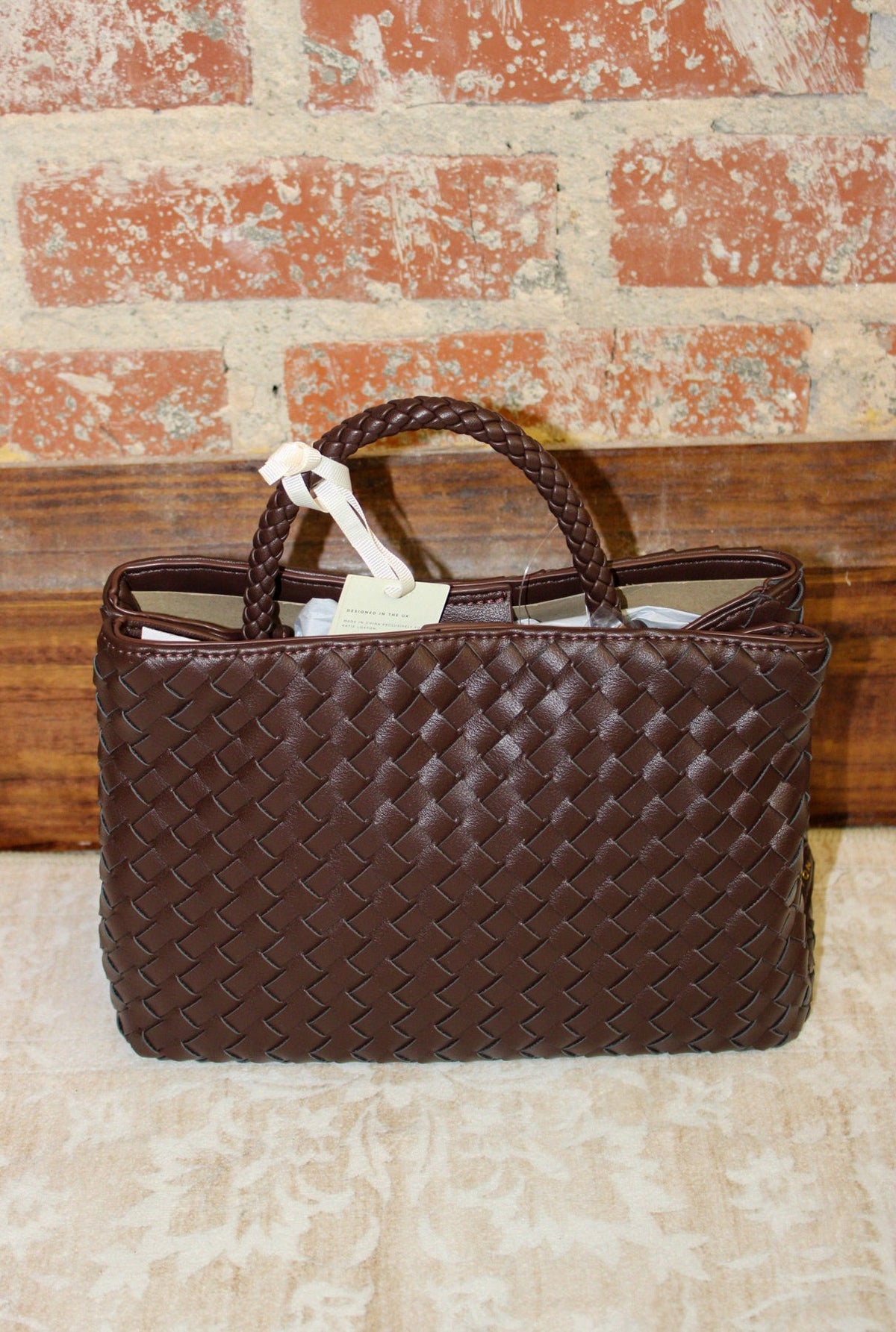 Katie Loxton Chocolate Nova Hand Woven Top Handle Bag KATIE LOXTON
