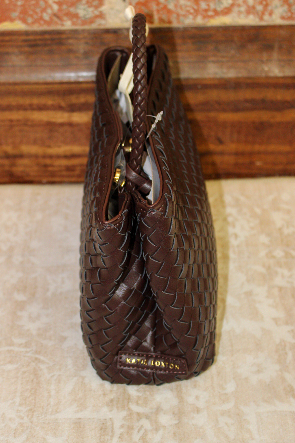 Katie Loxton Chocolate Nova Hand Woven Top Handle Bag KATIE LOXTON