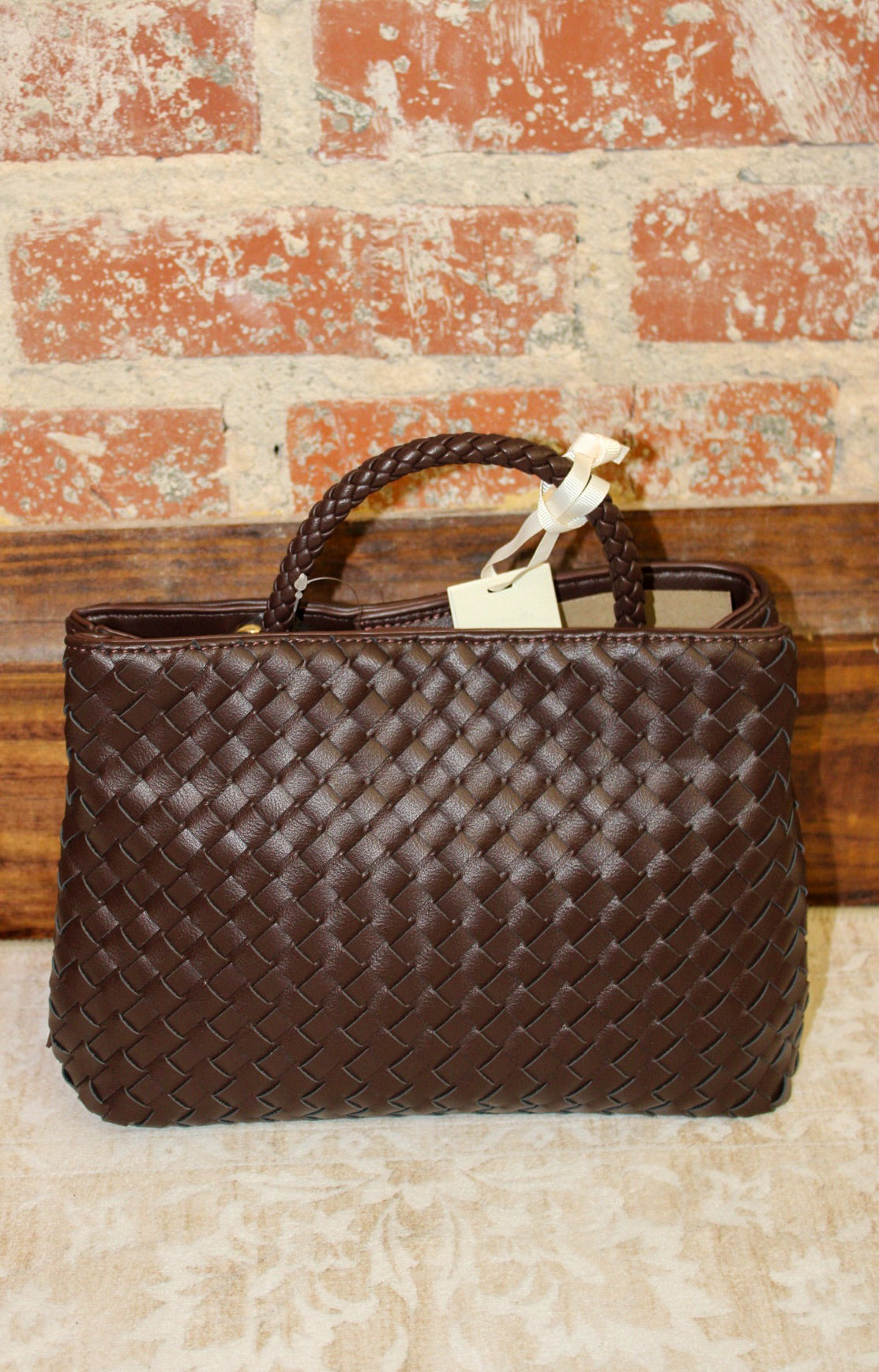 Katie Loxton Chocolate Nova Hand Woven Top Handle Bag KATIE LOXTON