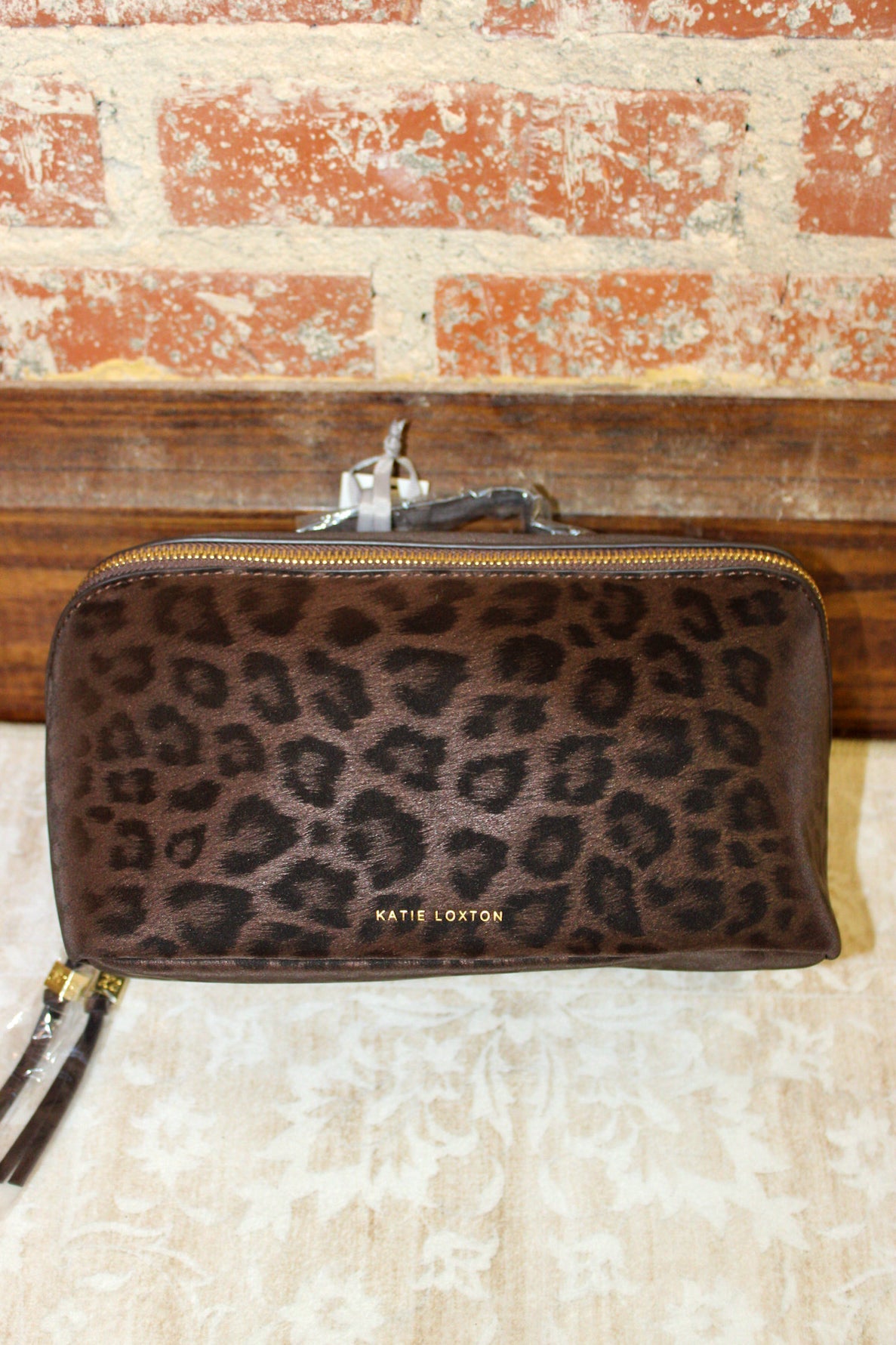 Katie Loxton Soho Large Makeup & Wash Bag In Chocolate Leopard KATIE LOXTON