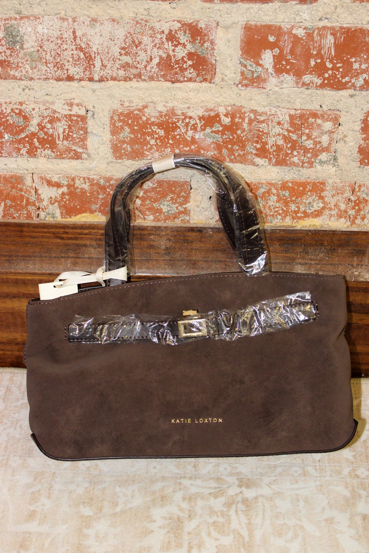 Katie Loxton Orin Top Handle Crossbody Bag In Bitter Chocolate Suedette KATIE LOXTON