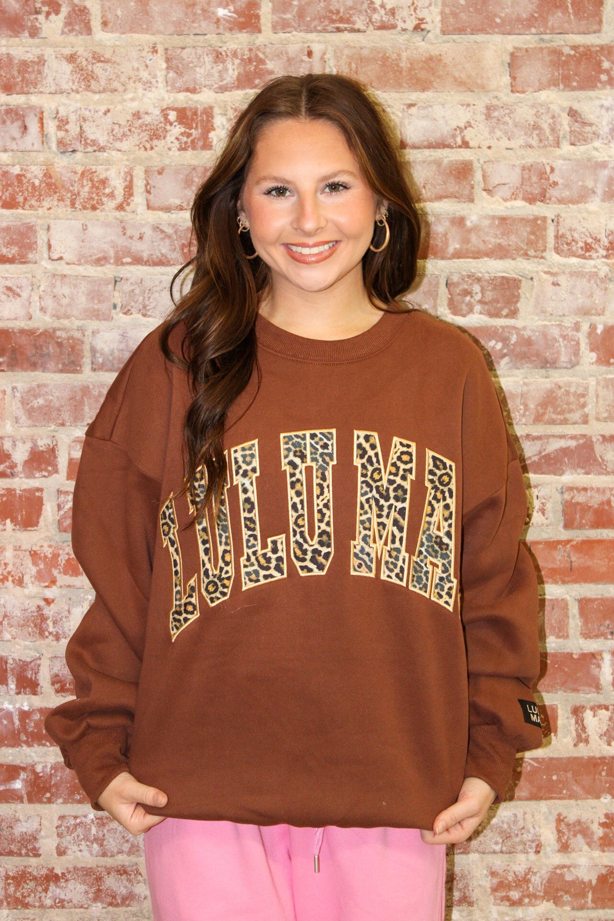 Lulu Mac Brown Leopard Print Sweatshirt Girlie Girl Originals