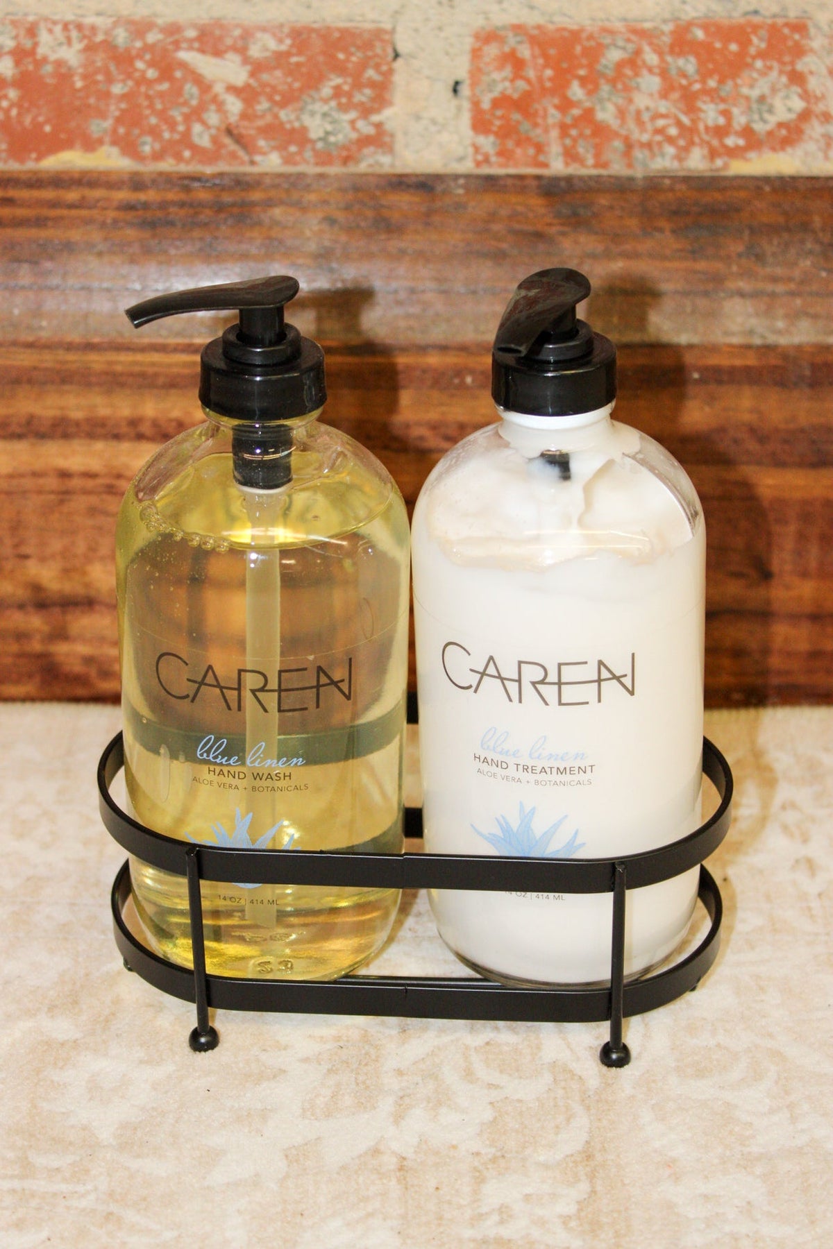 Caren Products Blue Linen Sink Set 14oz / Hand Wash & Hand Treatment Caren Products
