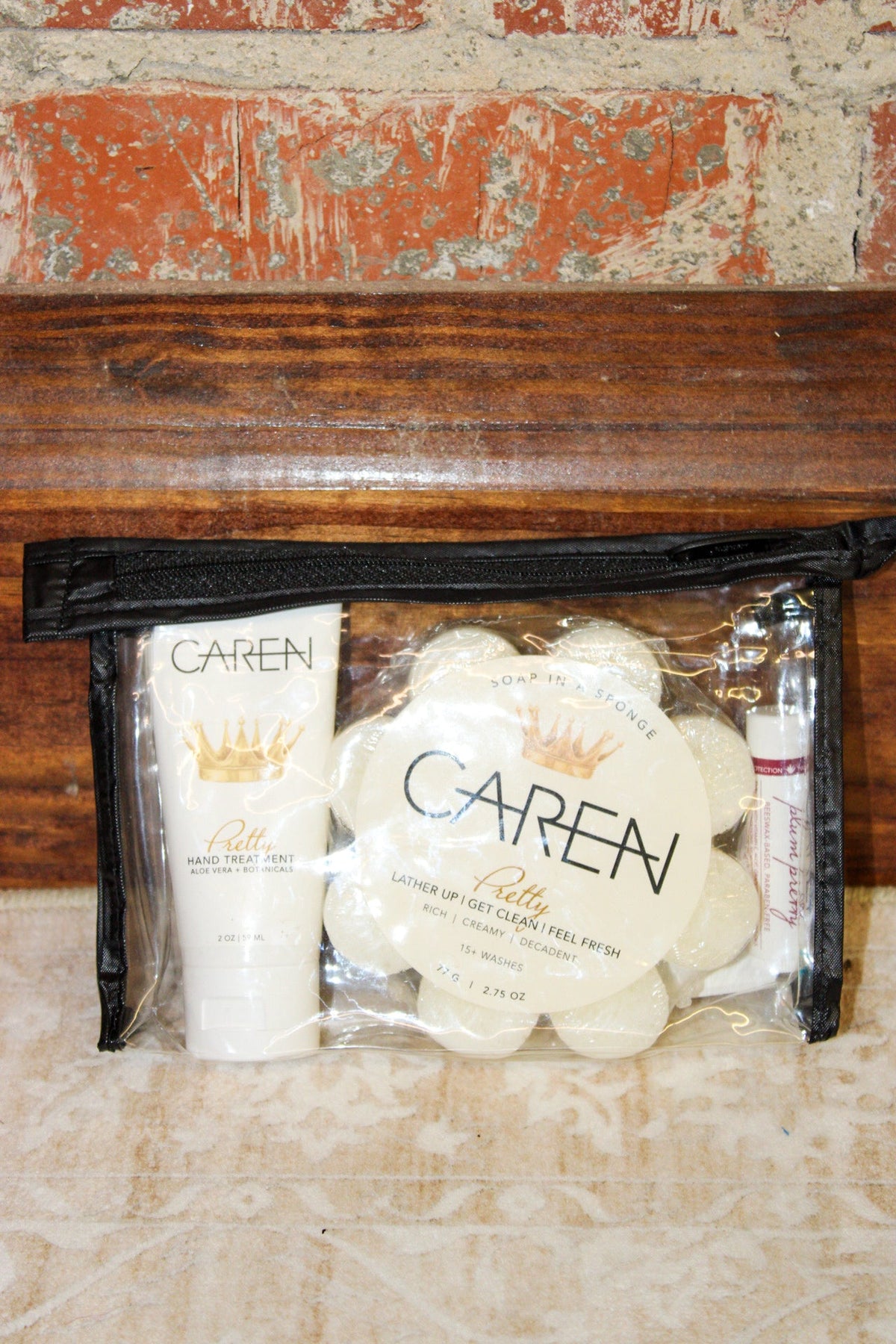 Caren Products - Pretty Gift Set; Pretty 2oz HT and Pretty Sponge Caren Products