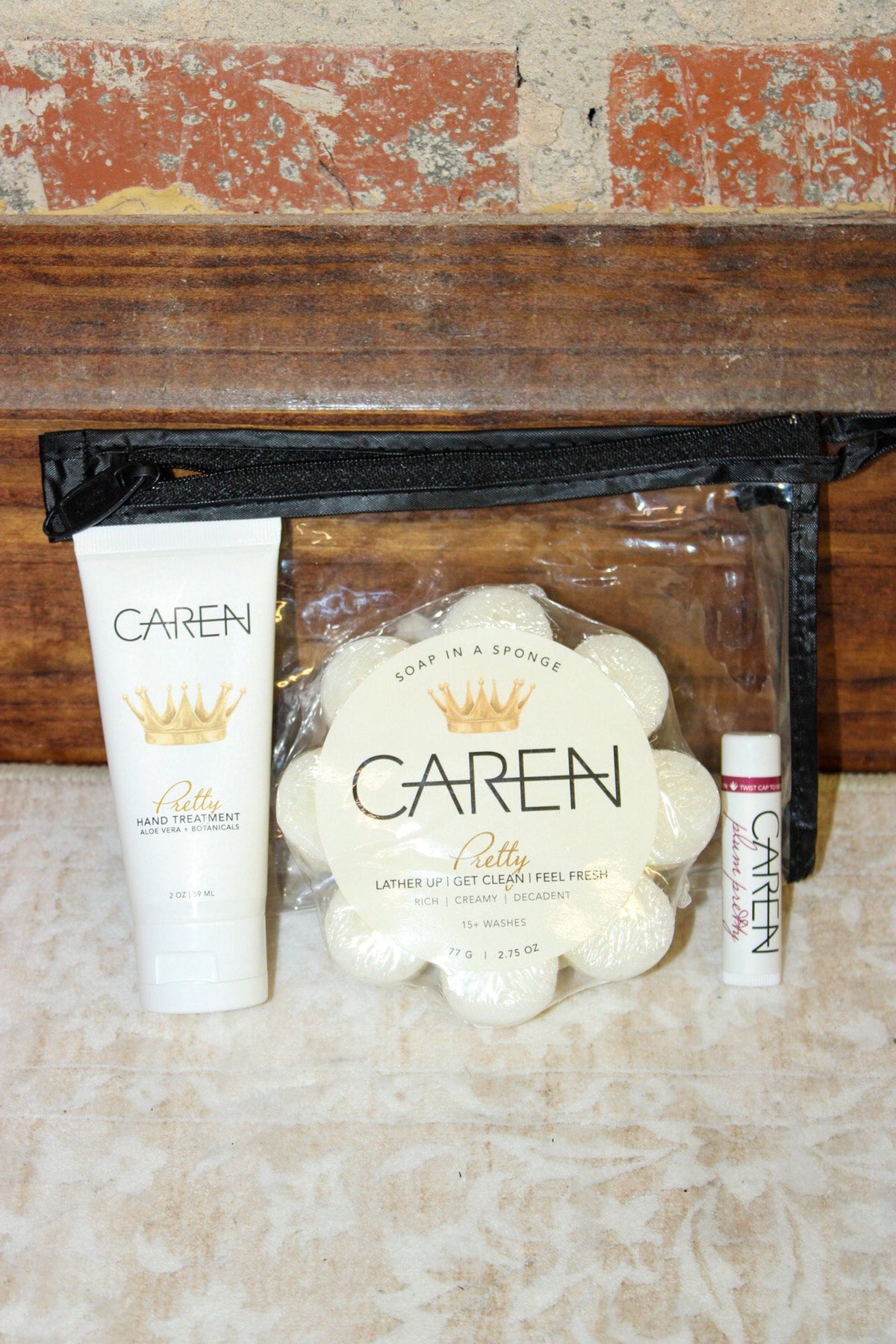 Caren Products - Pretty Gift Set; Pretty 2oz HT and Pretty Sponge Caren Products