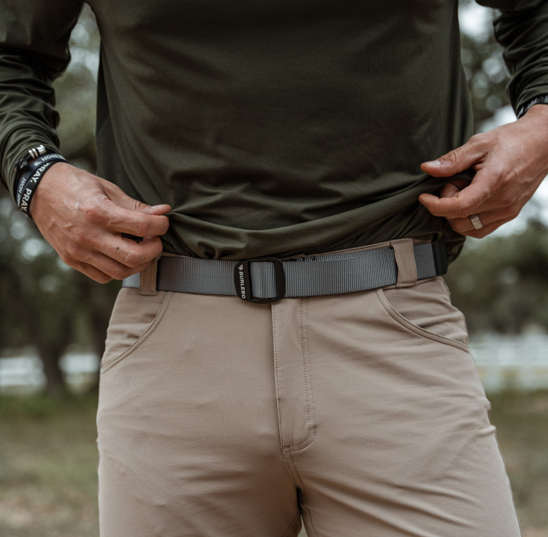 BURLEBO MENS CHARCOAL BELT BURLEBO