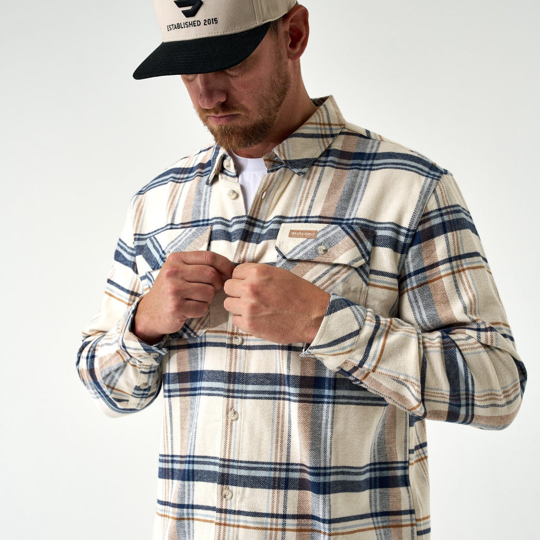 BURLEBO Cream Flannel Button Down Shirt BURLEBO