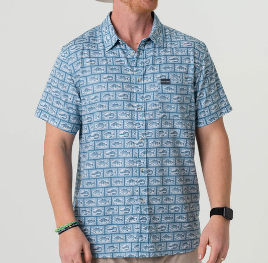 BURLEBO PERFORMANCE  ANGLER'S CHOICE BUTTON UP SHIRT BURLEBO