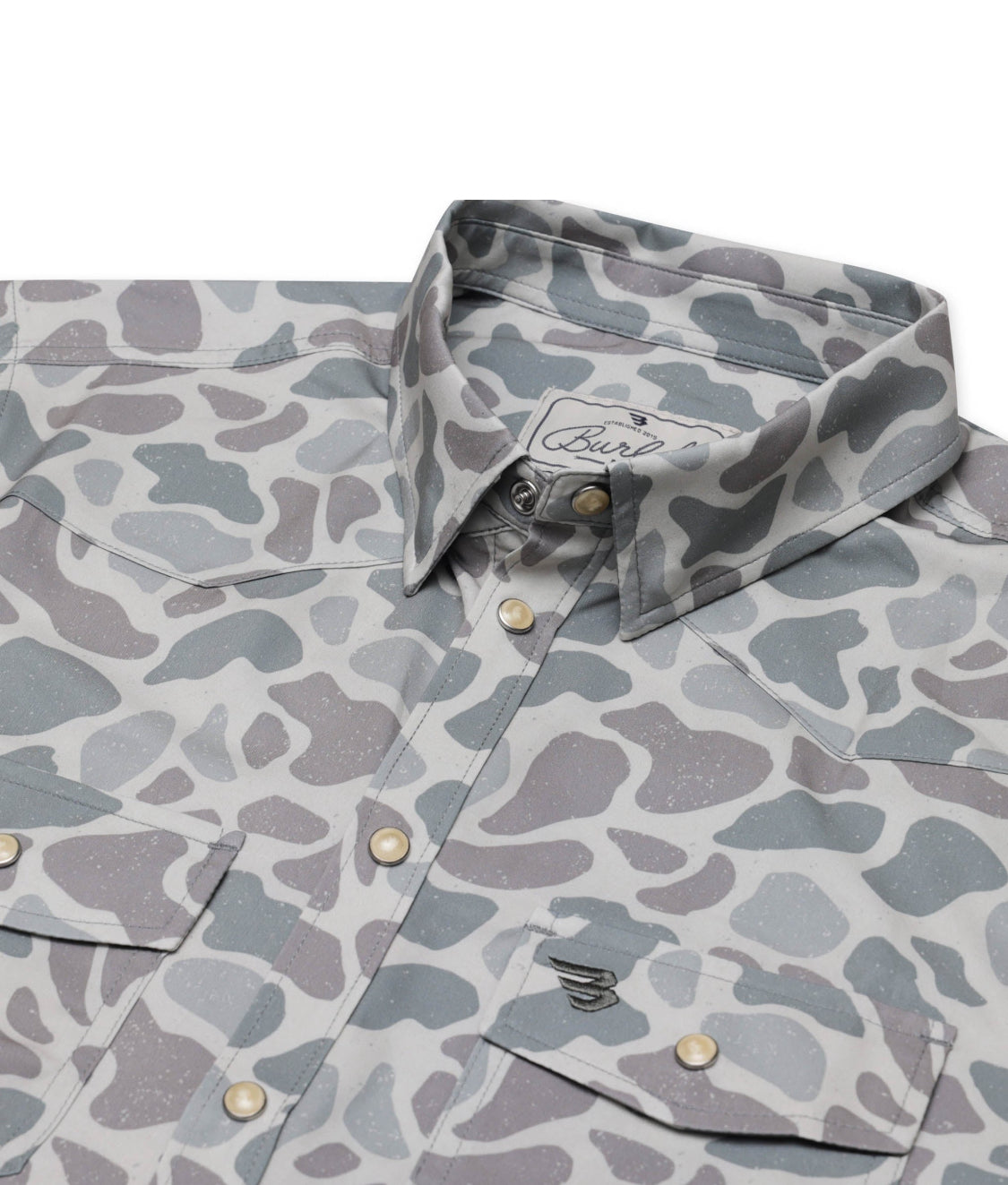 BURLEBO PERFORMANCE WESTERN BUTTON UP SHIRT- CLASSIC DEER CAMO BURLEBO