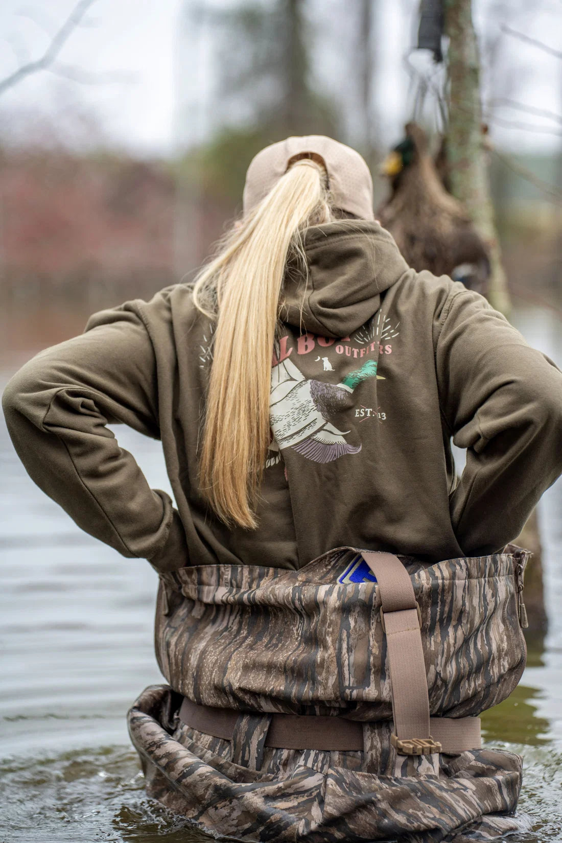 LOCAL BOY OLIVE GREEN MALLARD BLAST HOODIE LOCAL BOY OUTFITTER