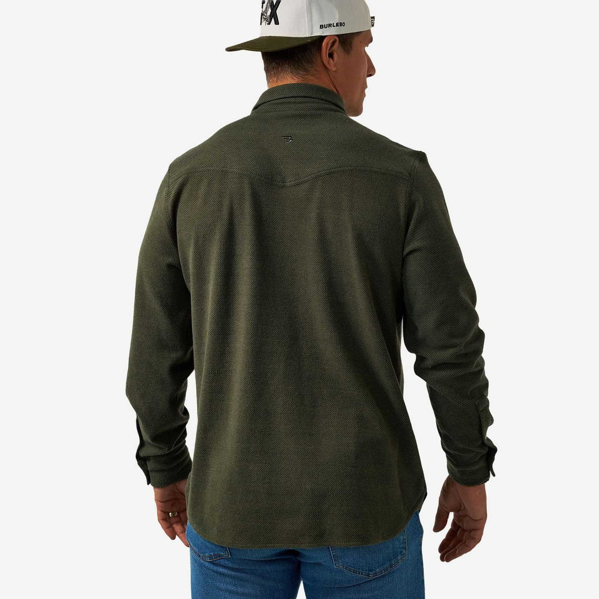 Burlebo Austin Olive Green Long Sleeve Shirt BURLEBO