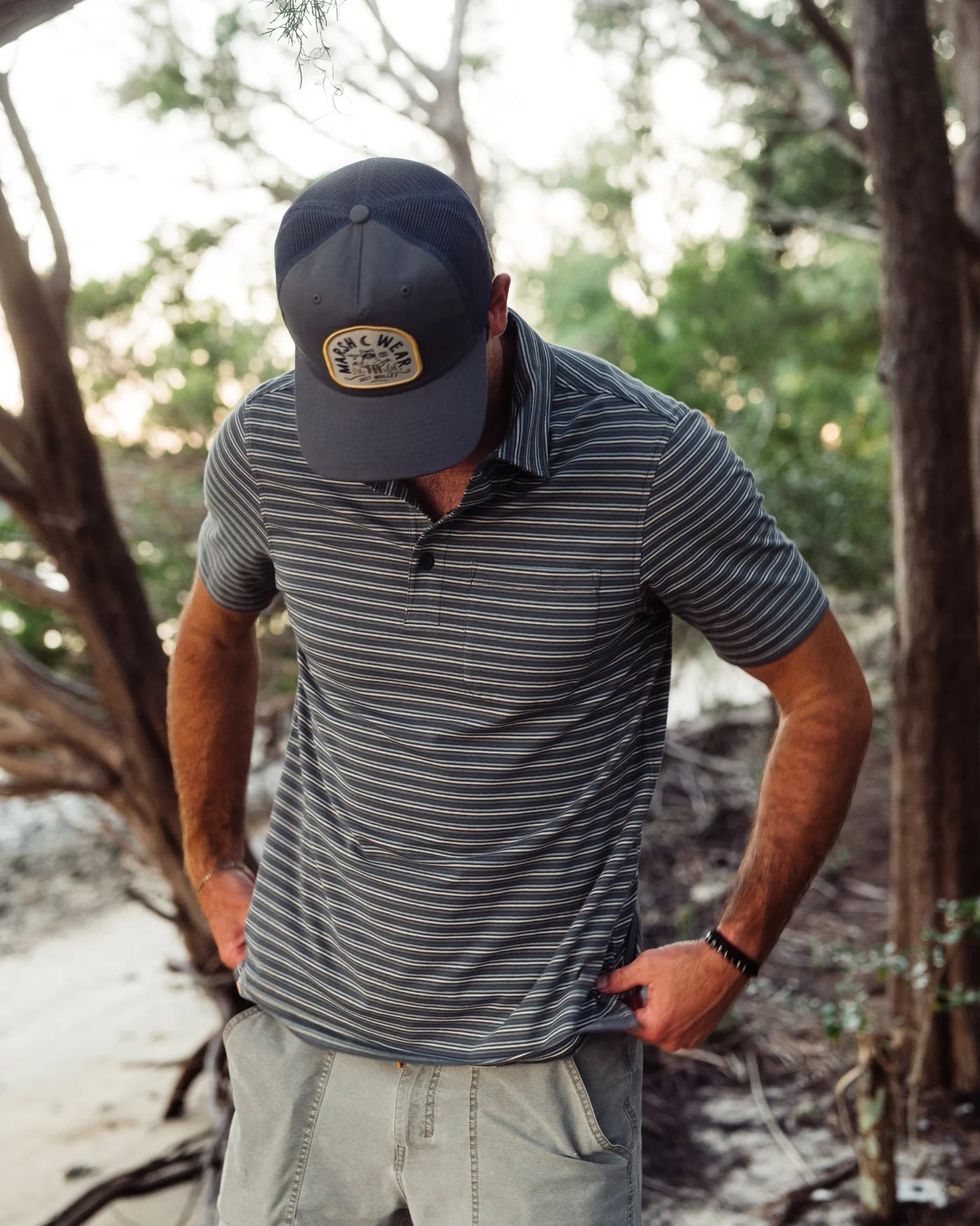 MARSH WEAR Charcoal Pawleys Polo Shirt SOUTHERN SUNDROP BOUTIQUE