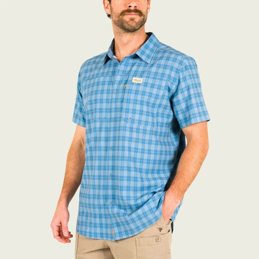MARSH WEAR Blue Heaven Lenwood Tech Shortsleeve Button Down Shirt MARSH WEAR