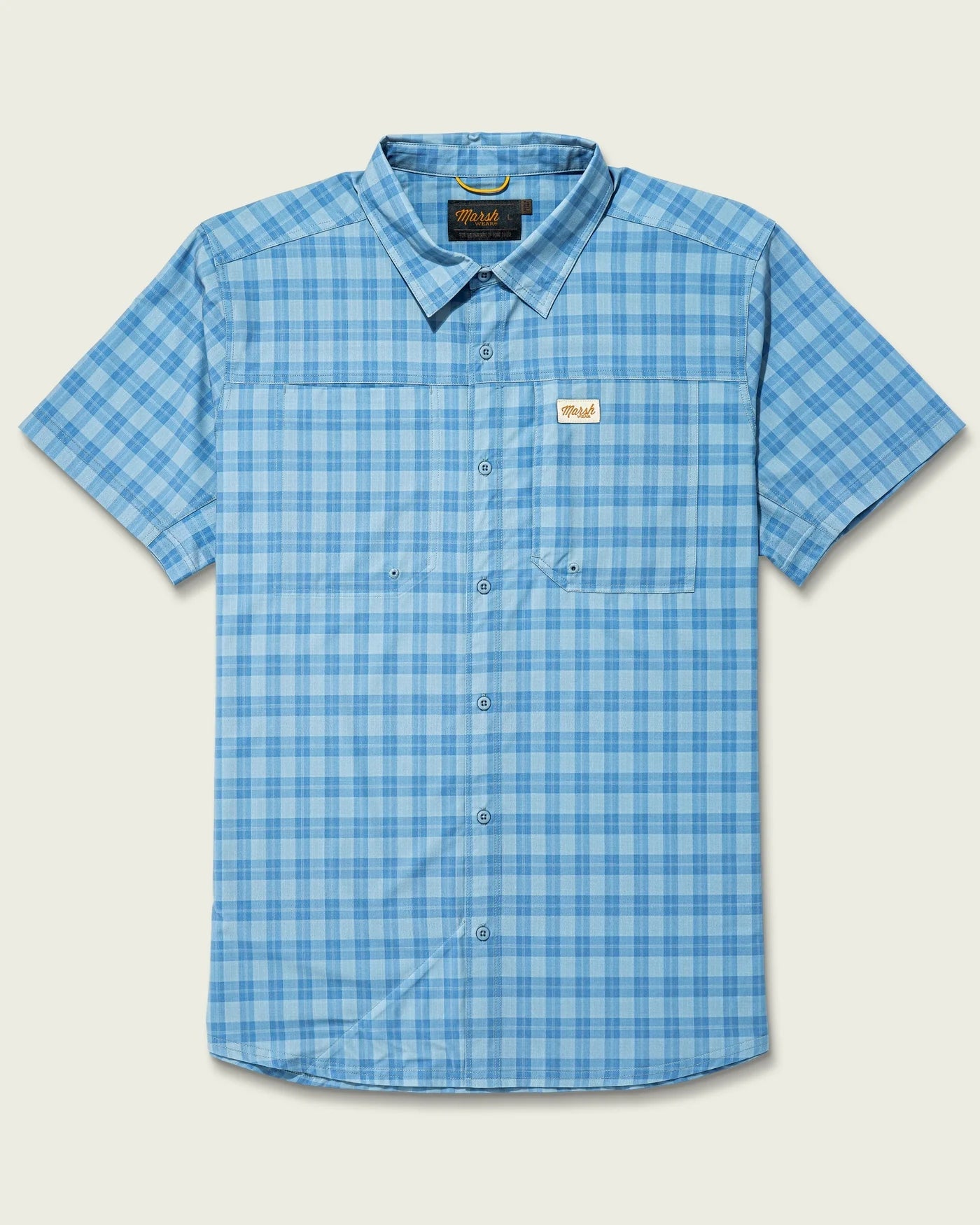 MARSH WEAR Blue Heaven Lenwood Tech Shortsleeve Button Down Shirt MARSH WEAR