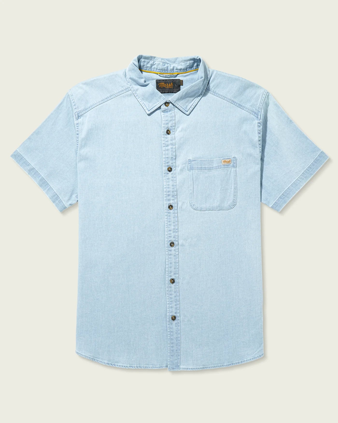 MARSH WEAR Delray Denim Short Sleeve Button Down Shirt MARSH WEAR