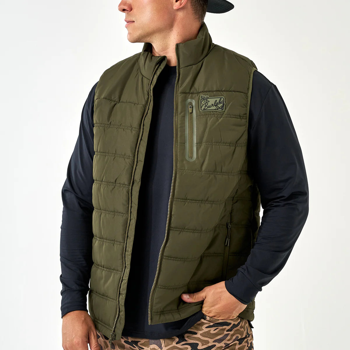 BURLEBO MALLARD GREEN PUFFER VEST BURLEBO