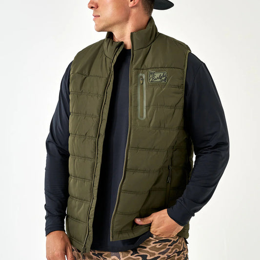 BURLEBO MALLARD GREEN PUFFER VEST BURLEBO