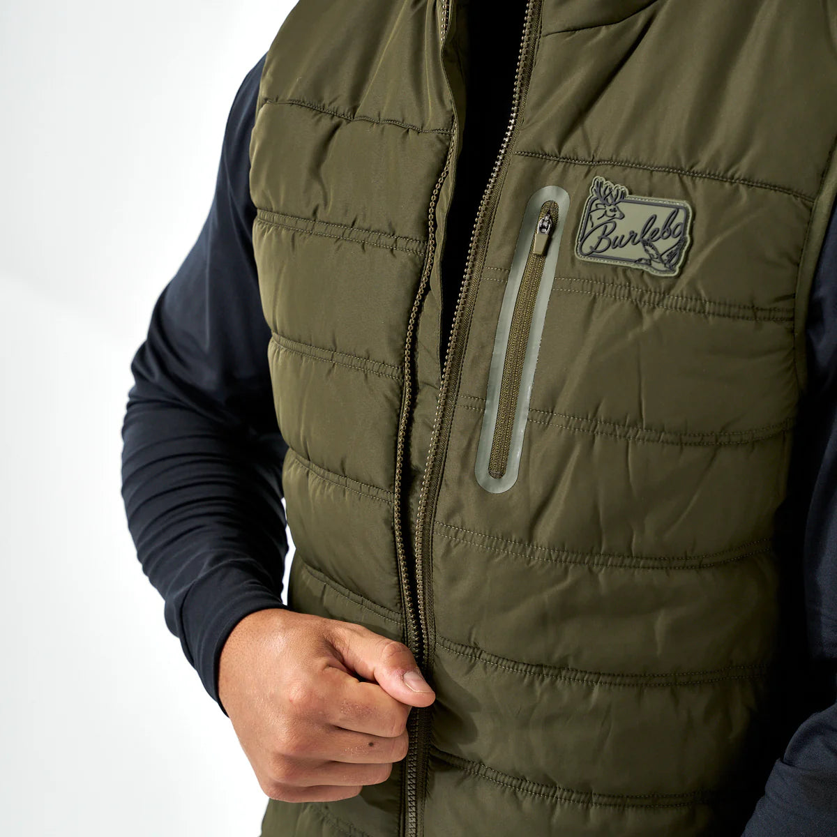 BURLEBO MALLARD GREEN PUFFER VEST BURLEBO